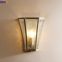 iwhd nordic led wall lamp creative fixtures home lighting american brass copper wall lights living room bedside sconce