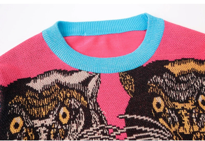 Chic Runway Wool Sweater 4 Leopard Jacquard Geometric Patchwork Winter Tops Knit Pullover Novelty Women New Designer Jumper | Женская