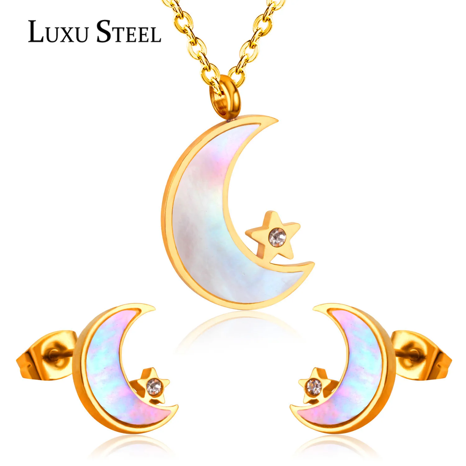 Аксессуары для девочек LUXUSTEEL детские украшения колье Лунная ракушка подвеска