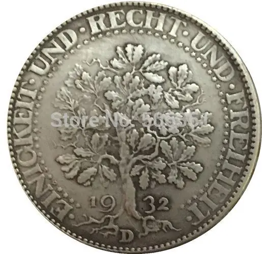 1932D Немецкая монета 1927-1933 разных даты 36 монет копия - Цвет: 1932D