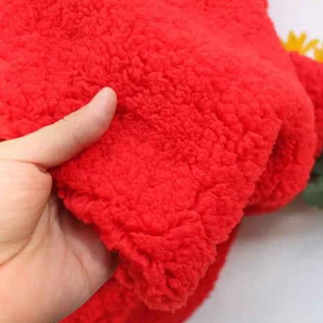 Красная мягкая флисовая берберская ткань из меха ягненка кукольная ручной