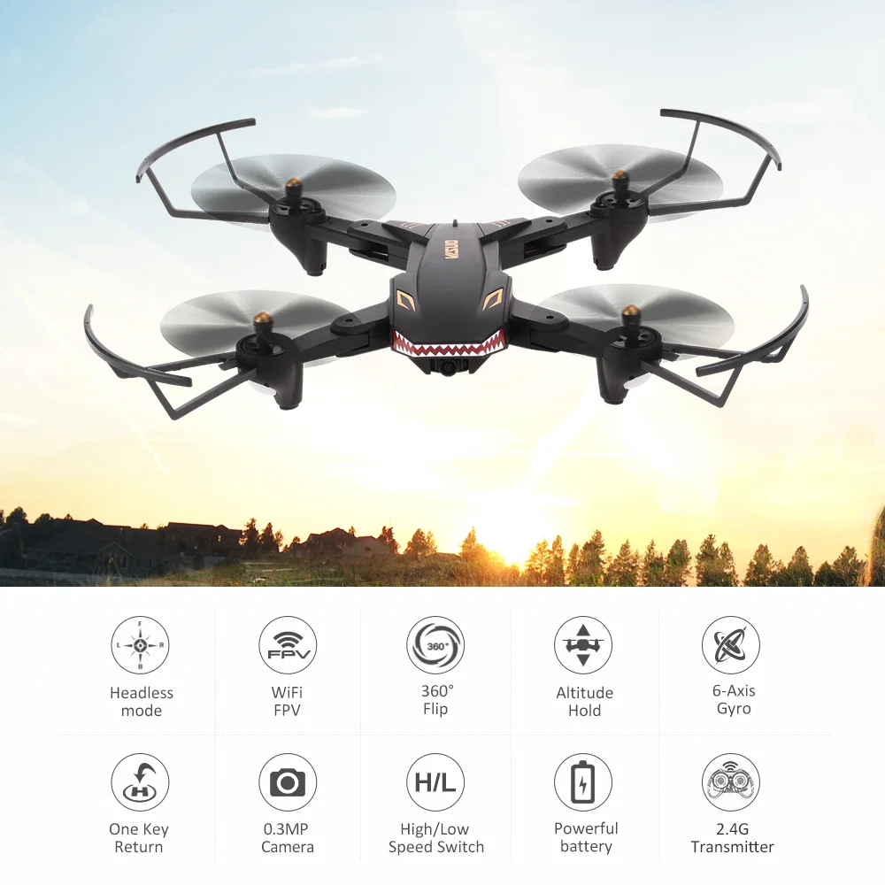 VISUO XS809S 0.3MP камера Дрон Wifi FPV Складная селфи RC высота удержания g сенсор