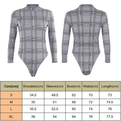 Женский комбинезон с длинным рукавом клетчатый Топ большие размеры 2019|Блузки| |