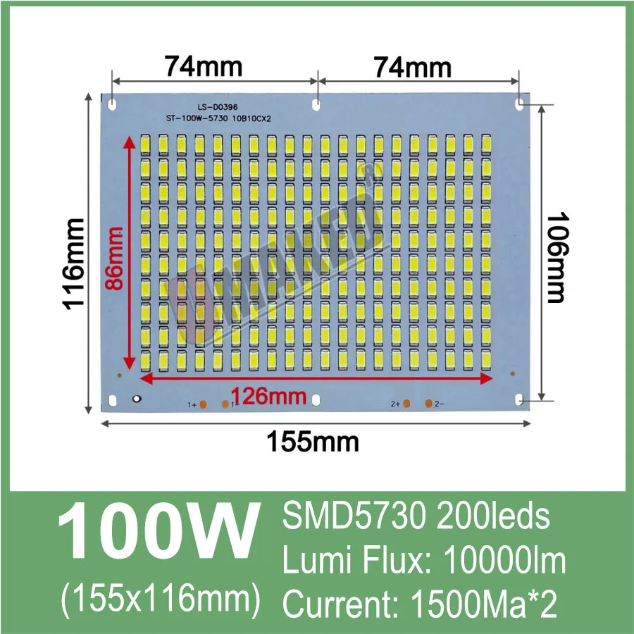 100W Яркость 5730/5054/2835 PCB СИД smd прожектор светильник источник, Алюминий плита для приготовления пищи на воздухе светильник высокого светящего потока