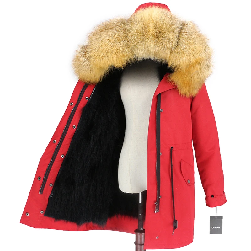 OFTBUY пальто с натуральным мехом, зимняя куртка для женщин, натуральный Лисий мех, водонепроницаемая парка, съемная верхняя одежда, Толстая теплая уличная одежда, бренд