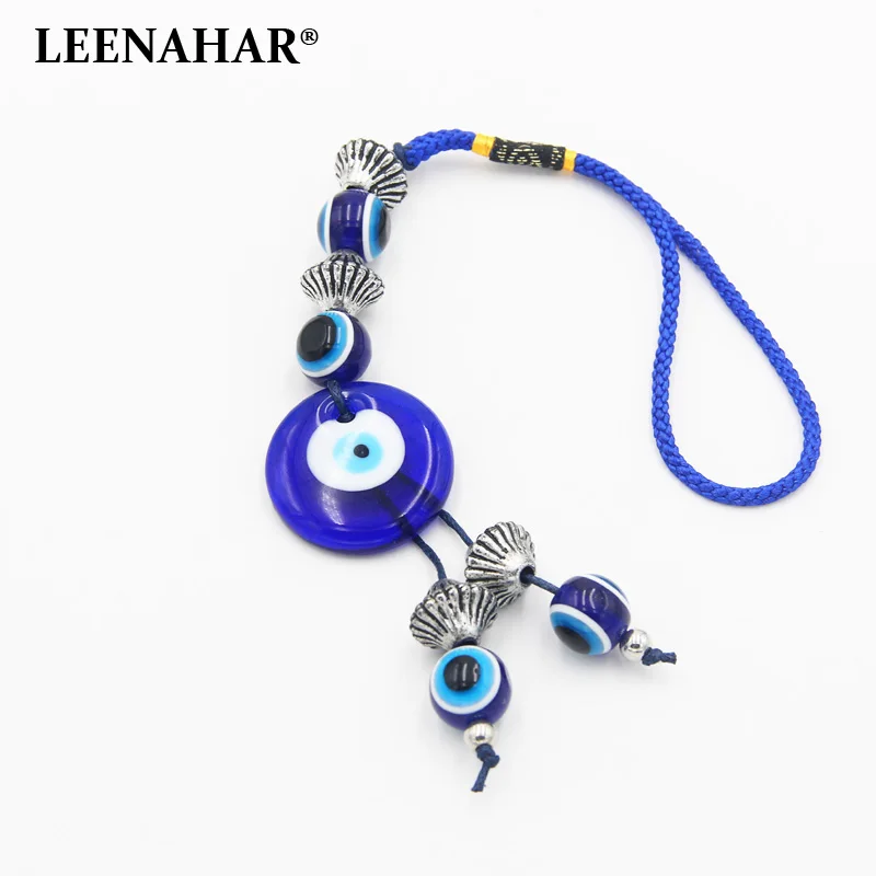 LEENAHR 1PC голубой брелок на цепочке Lucky String стеклянный Турецкий Дурной глаз подвеска