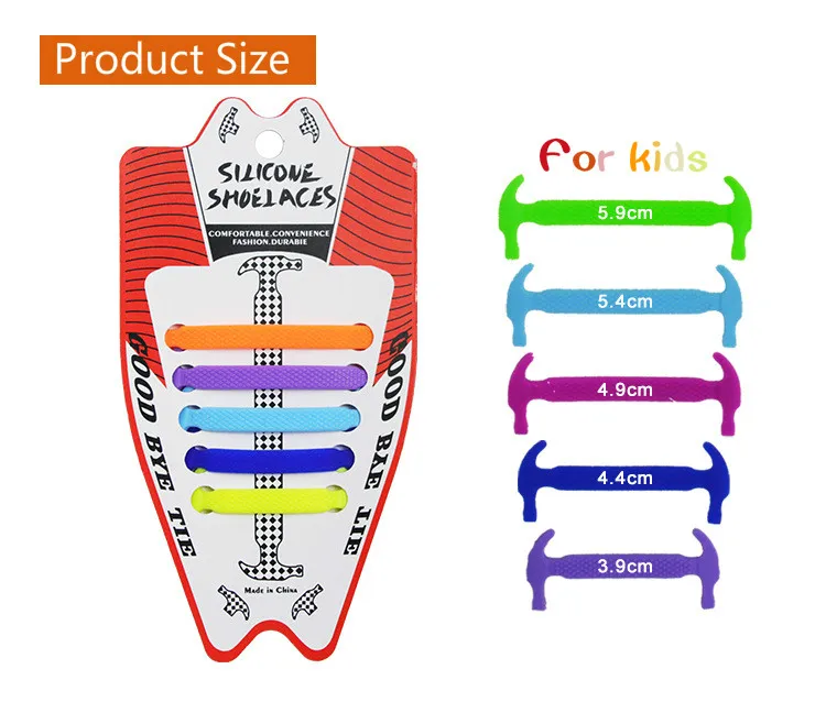 10 шт./лот детская шнурки творческий бездельник силиконовый без связали