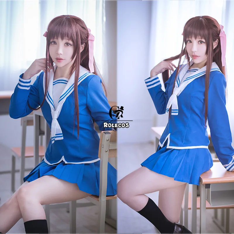 ROLECOS Anime Fruits Basket Cosplay Costume Tohru Honda Cosplay Uniform JK Girl School Uniform Women Sailor Costume Top Skirt