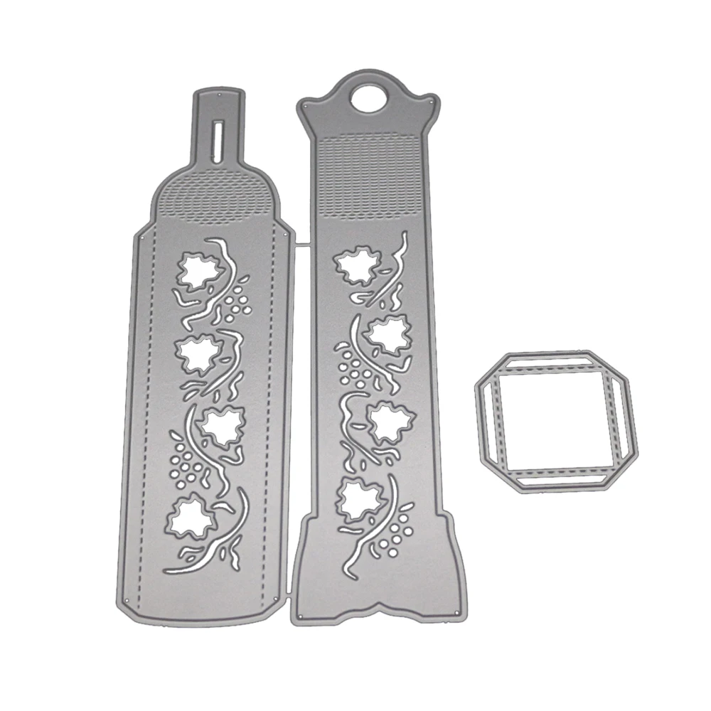Металлические режущие штампы 3D ящик для винных бутылок и штамп DIY Скрапбукинг