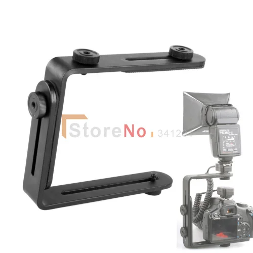 100% New &amp High Quality Dual-L Flash Bracket Holder Mount for 5D II 7D 50D 60D 550D 600D 1100D Nikon D7000 D300s D700 D3 D90 |