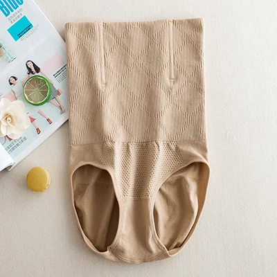 Женское корректирующее белье для похудения с высокой талией, штаны для контроля живота, бесшовное нижнее белье, трусики-стринги, пояс, боди, нижнее белье - Цвет: Skin