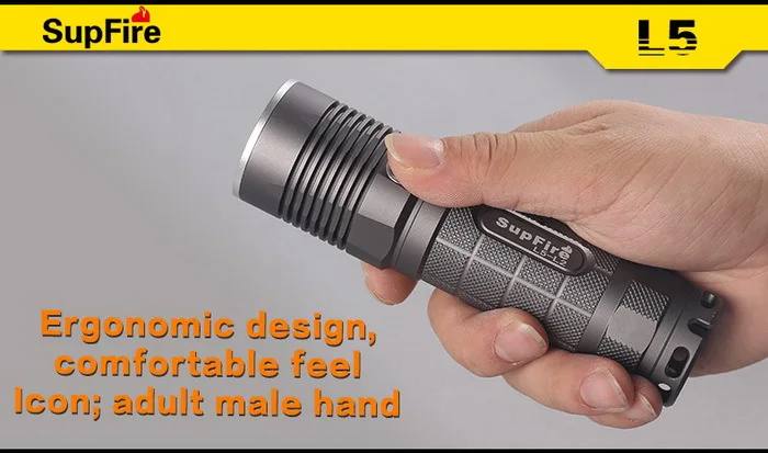 Supfire L5 CREE XM L T6 10 Вт светодиодный фонарик 1100 люмен 18650 батарея|torch 18650|led light torchled