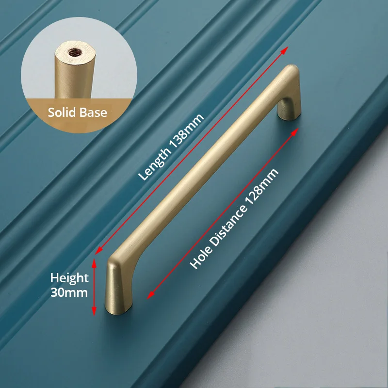 Brushed Copper 128mm NAIERDI цинковый сплав жемчужно-серая золотая для шкафа ручки твердые ручки ящика кухонный шкаф двери тянет оборудование для обработки мебели - Цвет: Brushed Copper 128mm