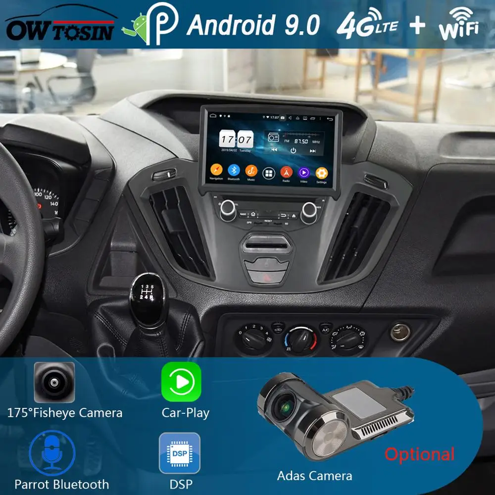 " ips 1920*1080 8 ядерный 4G+ 64G Android 9,0 автомобильный dvd-плеер для Ford Transit Custom 2013 DSP радио gps