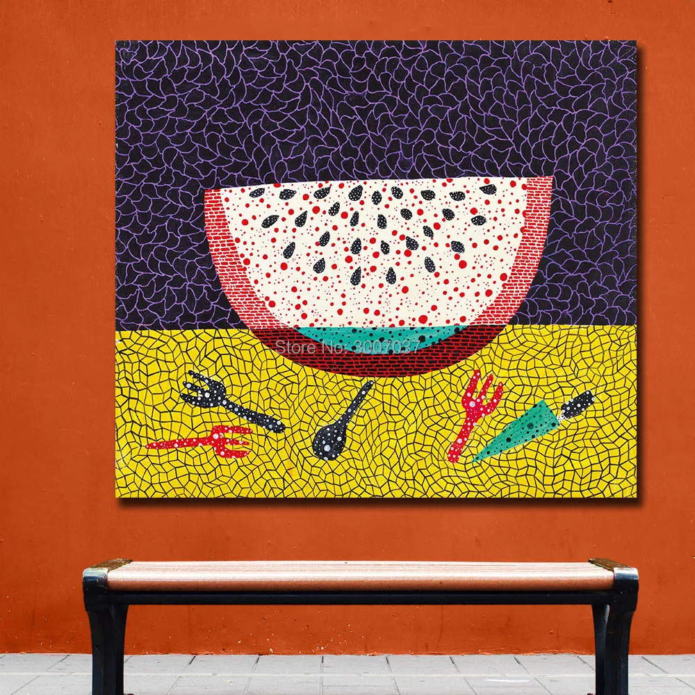 Искусство ручной работы Kusama Yayoi горный арбуз II живопись для гостиной украшение