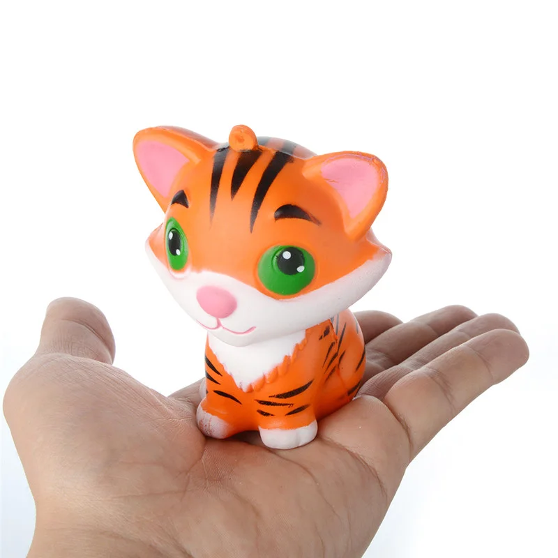 Kawaii милый маленький тигр мягкий медленно поднимающийся мягкий сжимающий забавные декомпрессионные детские игрушки телефон ремни детские игрушки подарки 8*5 см