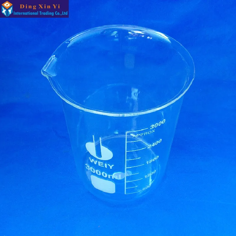 Glass beaker 3000ml Lab Supplies Good quality High boron material | Канцтовары для офиса и дома