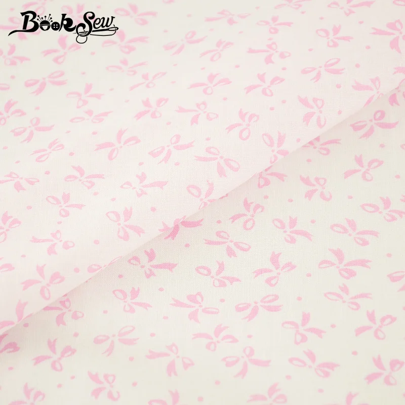 Booksew с розовым бантом хлопчатобумажная ткань для шитья рукоделия куклы Telas белая