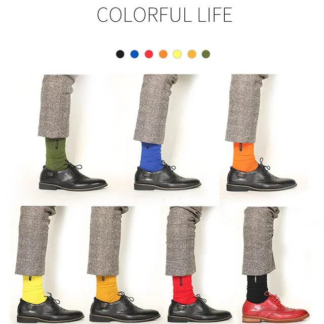 7 pairs mixed 7 5 пар/лот, цветные модные мужские счастливые носки в британском стиле, мужские носки в стиле Харадзюку, подарок, длинные, большие размеры, EUR39-45 - Цвет: 7 pairs mixed 7