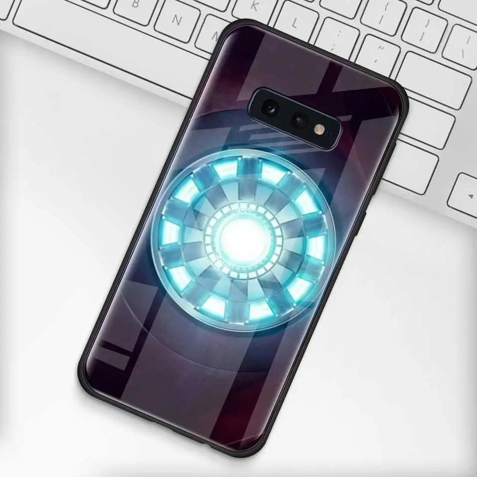 Чехол из закаленного стекла с изображением Железного Человека-паука для samsung Galaxy S10 S10e S9 S8 S10 Plus Note 9 A50 A30