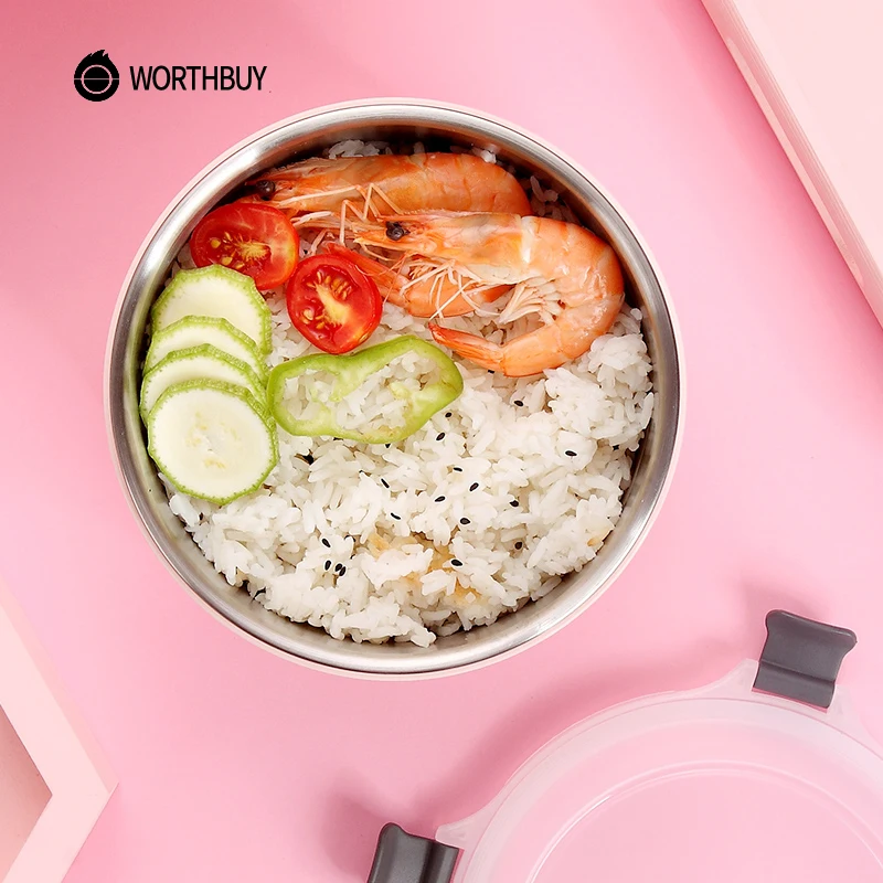 WORTHBUY Japanese Lunch Box For Kids School Food Container 304 Stainless Steel Leakproof Bento With Plastic Shell | Дом и сад