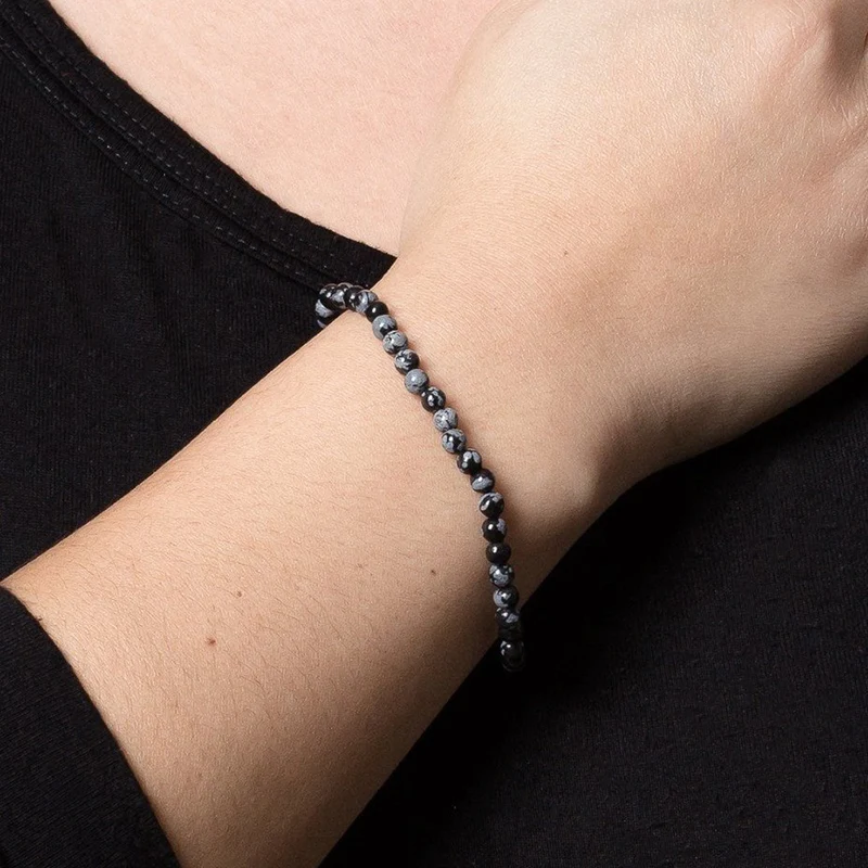 OAIITE мини браслеты из бисера классический натуральный камень 4 мм Снежинка