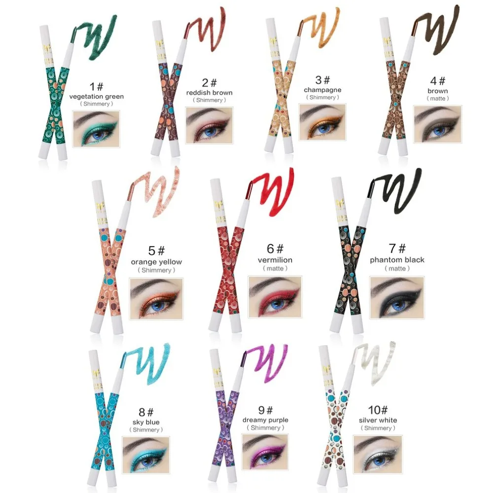 Сияющая ручка для теней век с мерцающим блеском водостойкая Кисть макияжа глаз