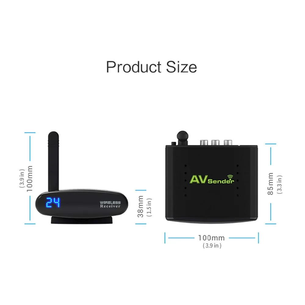 Sainsonic 1 to 2 PAT 630 5.8GHz Wireless AV Sender TV Audio Video Transmitter Receivers for IPTV Digital STB Sharing Device|av sender|wireless av