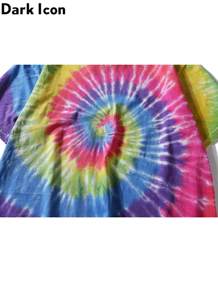 Dark Icon Paisley Tie Dye Футболка мужская Лето круглый вырез футболки для хип-хопа хлопок повседневные футболки