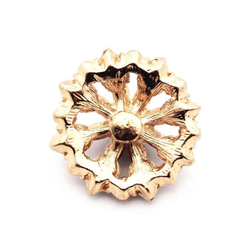 10 шт./лот золотые пуговицы с вырезами в виде цветов искусственных кристаллов