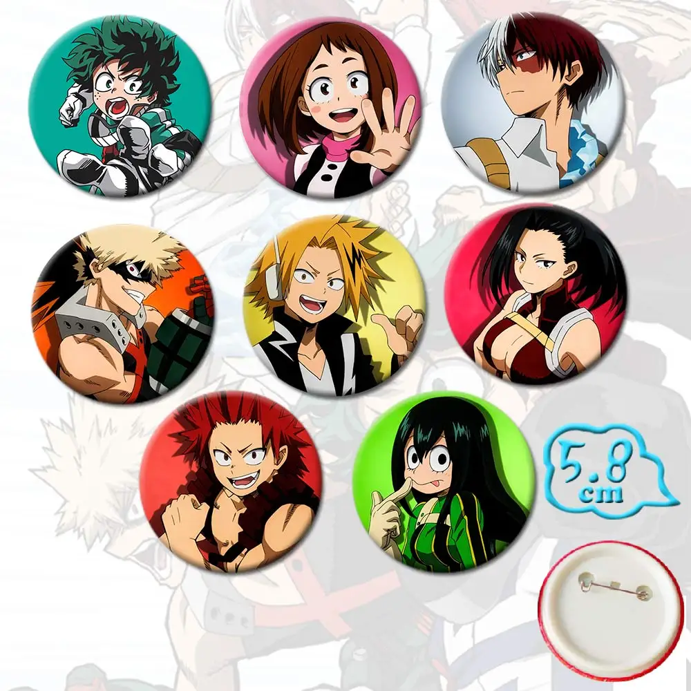 8 шт./компл. мой герой училища бейджи ПВХ булавка аниме изуку мидория катсуки