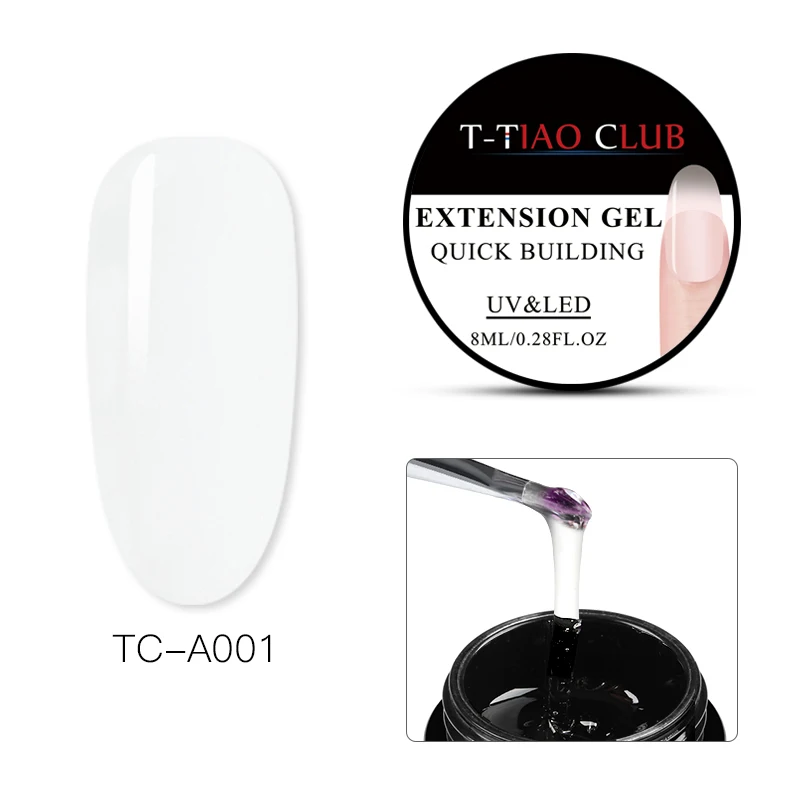 S00721 T-TIAO CLUB Poly быстрый набор гелей для ногтей набор инструментов розовый прозрачный обнаженный впитывающий УФ светодиодный гель для ногтей - Цвет: S00721