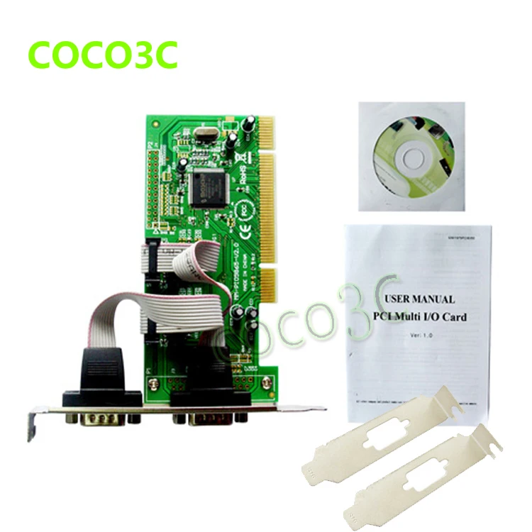 Плата контроллера Moschip MCS9865 серийная RS232 с 2 портами PCI-карта устройство DB9 COM