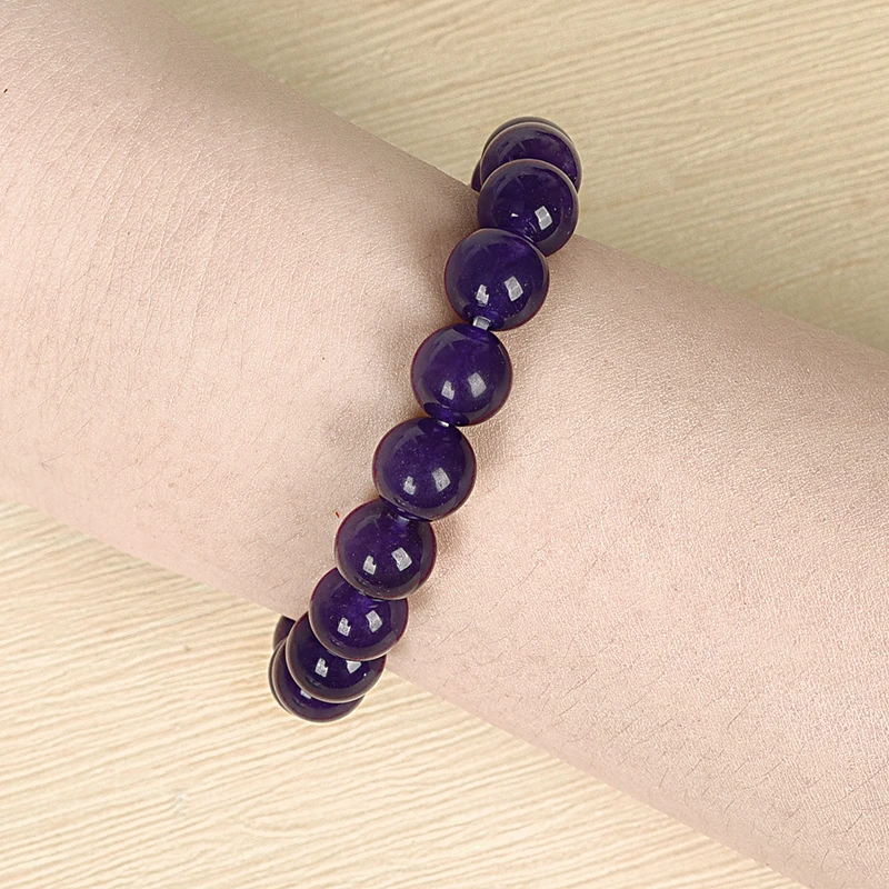 Natural stone bracelet men and women with the same Purple beads 10mm fashion wear jewelry | Украшения и аксессуары