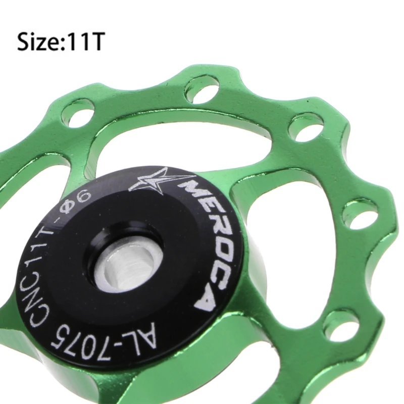 

QILEJVS 4 Color 11T Bike Aluminum MTB Alloy Bearing Jockey Wheel Rear Derailleur Pulleys guide wheel