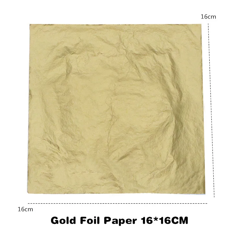 Gold Foil Paper 16CM 100 шт имитация золотой/серебряной/медной фольги крафт-бумага для творчества Лист Листья листы металлические листы фольги бумага для золочения DIY Ремесло Декор - Цвет: Gold Foil Paper 16CM