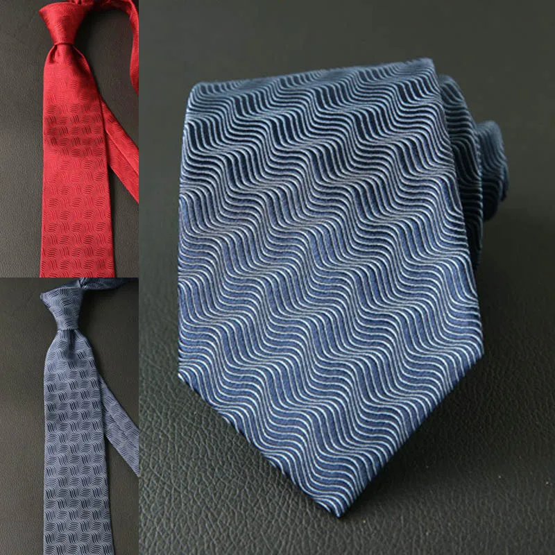 Мужской галстук в полоску красный синий 100% шелк 8 см|Мужские галстуки и носовые