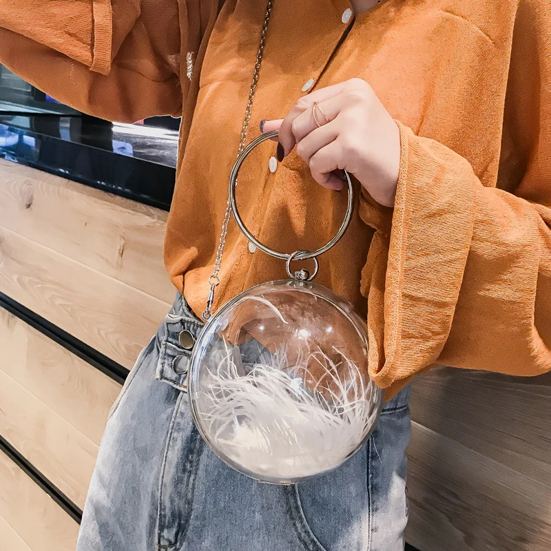 Роскошная женская сумка с перламутровым пером новинка 2018 качественная