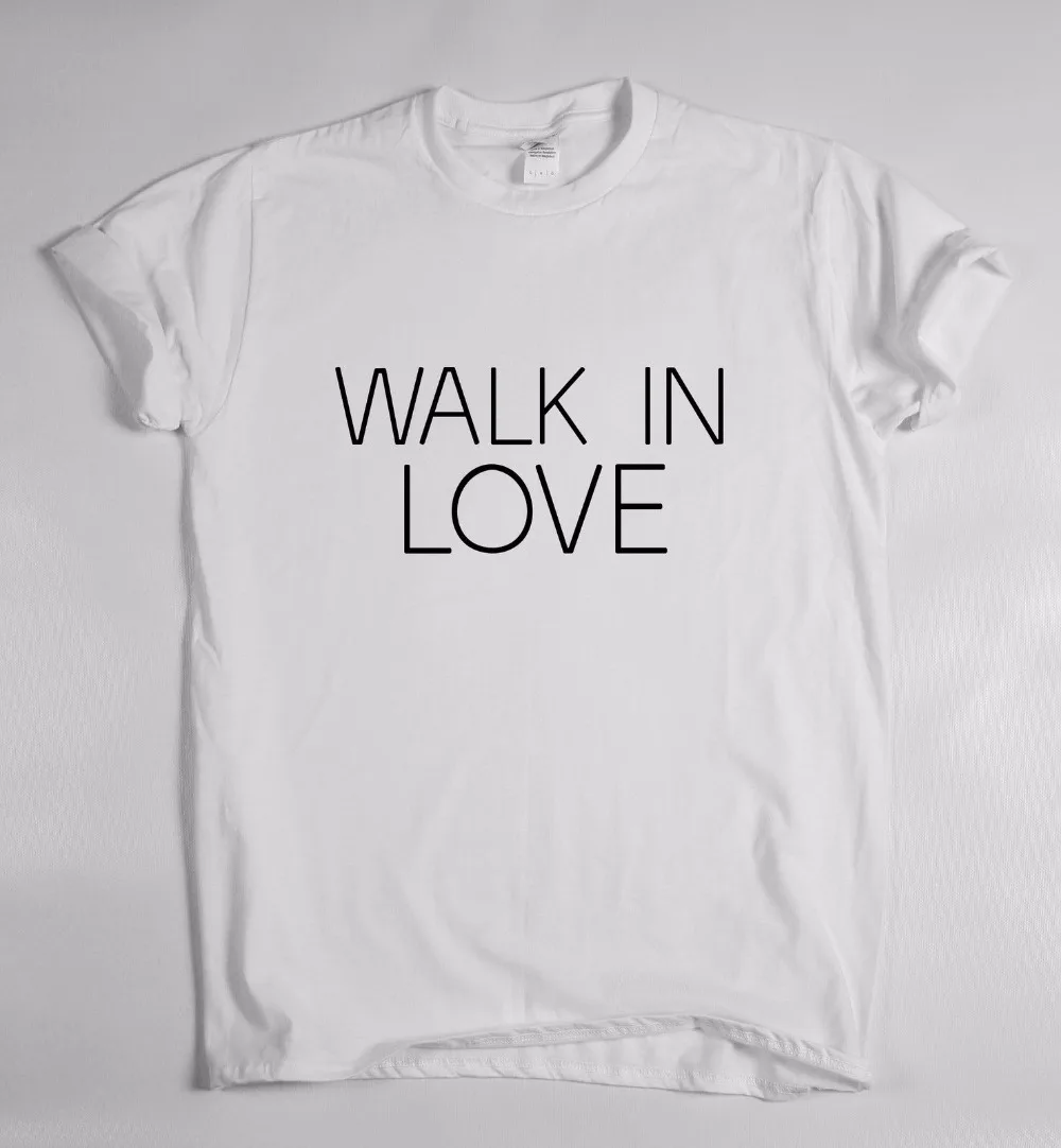 Футболка с логотипом Walk in love футболка для влюбленных пар подарок на День святого