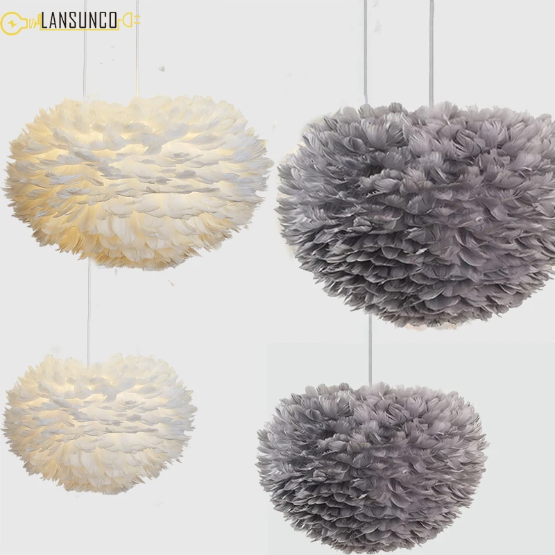 Подвесной светильник с перьями подвесной романтическая Подвесная лампа для