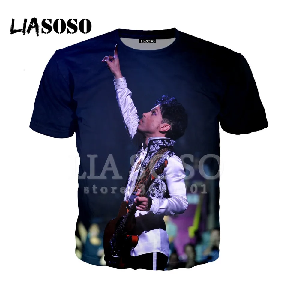 LIASOSO 2018 футболка с 3D принтом для женщин и мужчин американская певица принца