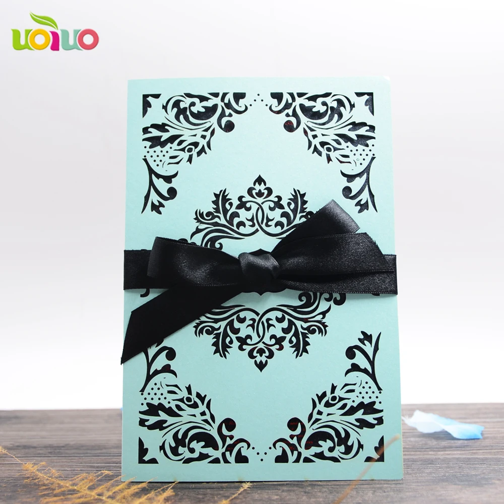 

New products elegant fancy lace invitation wedding cards in lahore