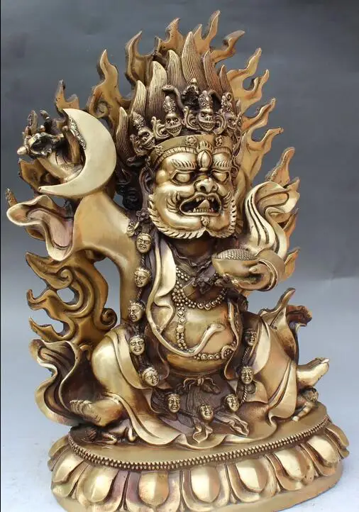 17 &quotтибетский буддизм Бронзовый Стенд Ваджрапани Махакалы разгневанного