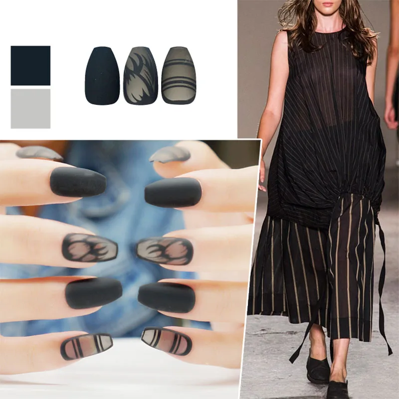 Натуральные гелевые накладные ногти 24 шт./лот с полным наконечником