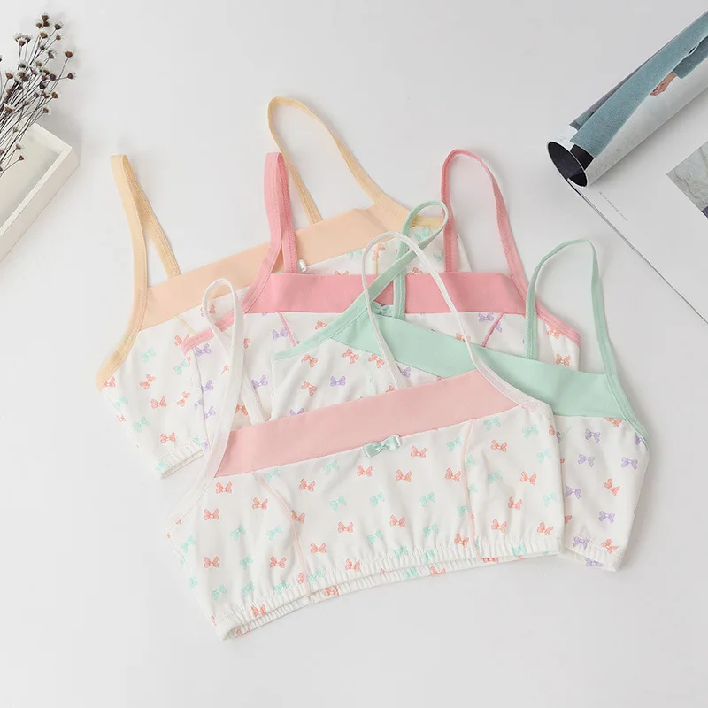 Бюст 80 или меньше Девочек Хлопок Кружево лук Нет Груди Площадку обучение