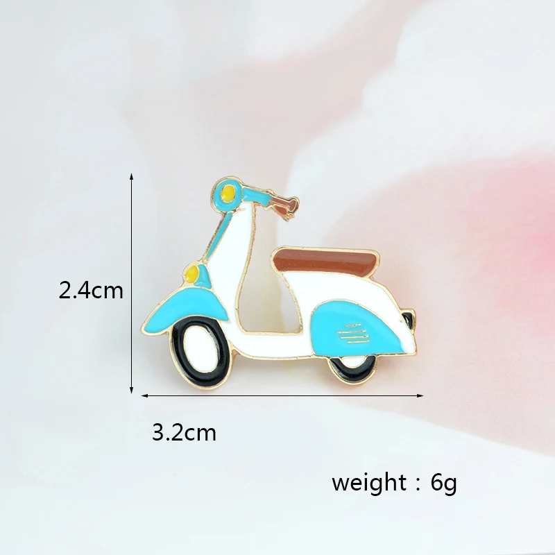 Мультфильм милый аккумулятор брошь Автомобиль Мотоцикл икона Эмаль Синий