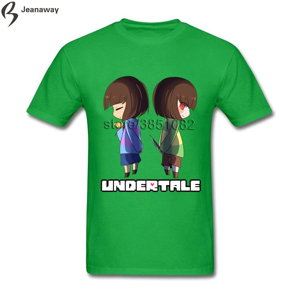 2018 новый тренд Для мужчин футболки Undertale Chara и фриск рок короткий рукав полный