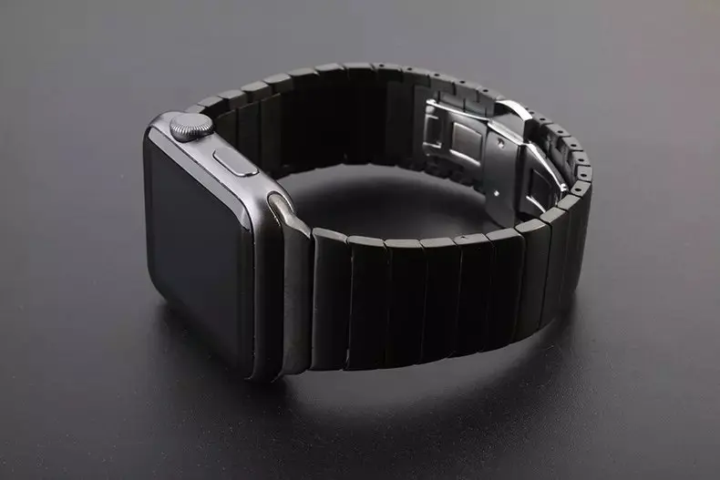 Одноцветное Нержавеющая сталь iWatch Band Ссылка Браслет ремешок для Apple Watch Series 4/3/2/1 ссылка браслет ремешок с Бабочка застежка мужчины