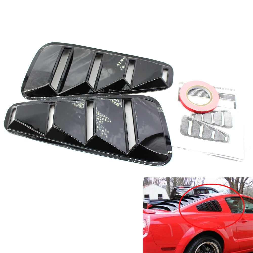 2X накладки на боковое окно из АБС пластика черная глянцевая крышка
