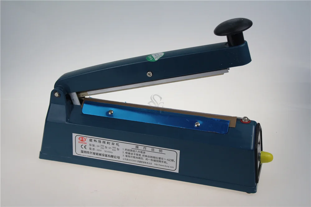

CE Marked Sealing Length 200 mm, Width 2mm, Thickness 0.4mm Plastic Bag Heat Sealing Machine 1 second Sealing 300w 220v SF-200